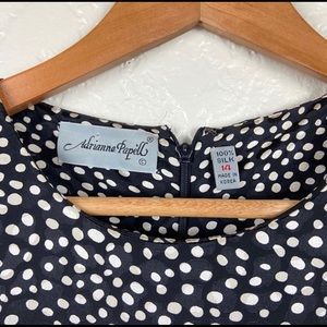 Adrianna Papell Silk Polka Dot Ruffle Midi Dress